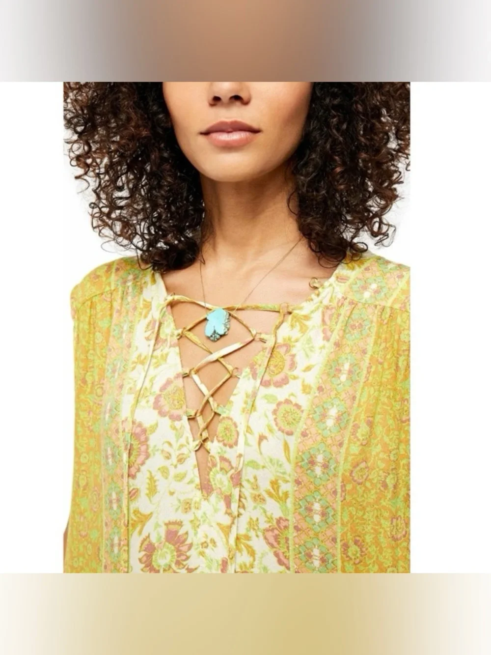 Free People yellow lime Hanalei Bay maxi dress